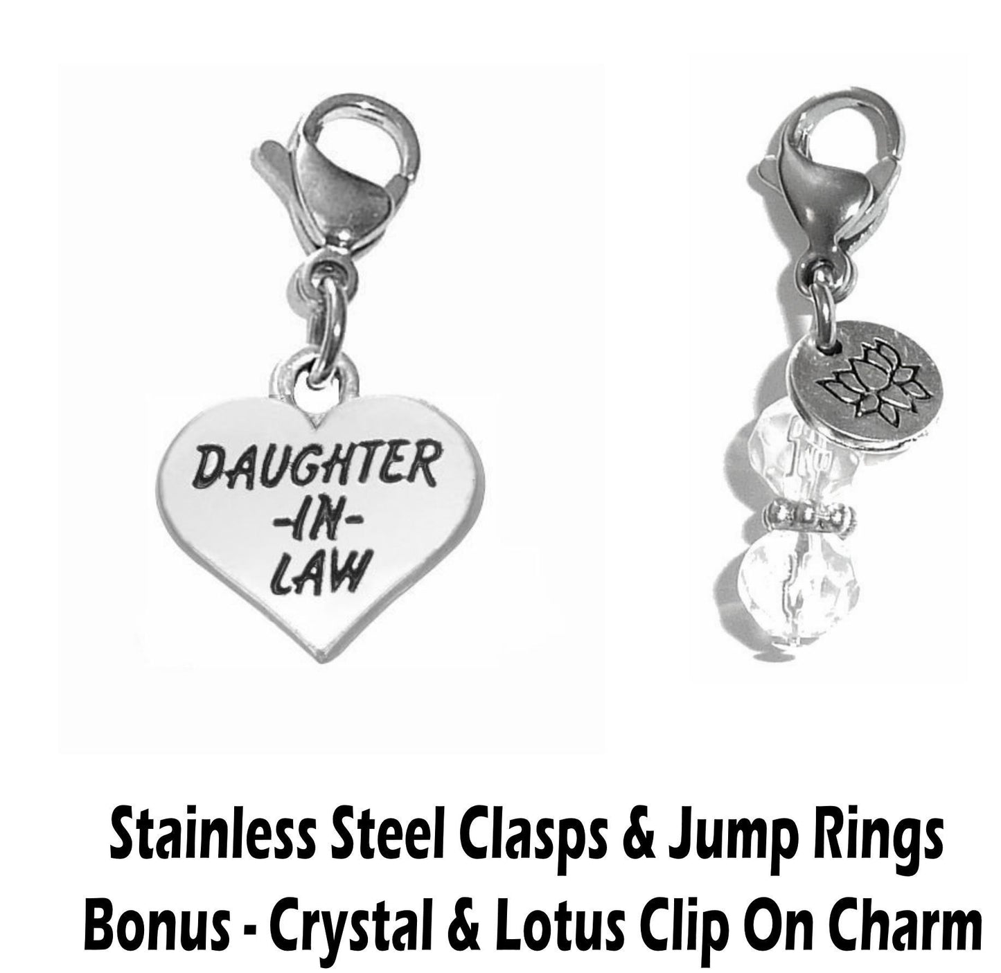 Daughter In Law Clip On Charm - Family Charms Clip On Anywhere