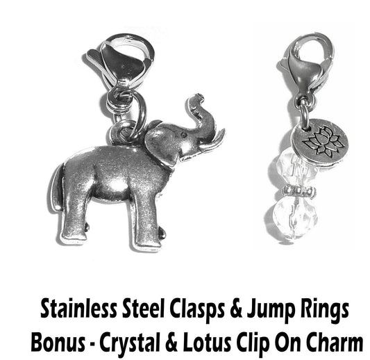 Elephant Clip On Charm - Animal Charms Clip On Anywhere