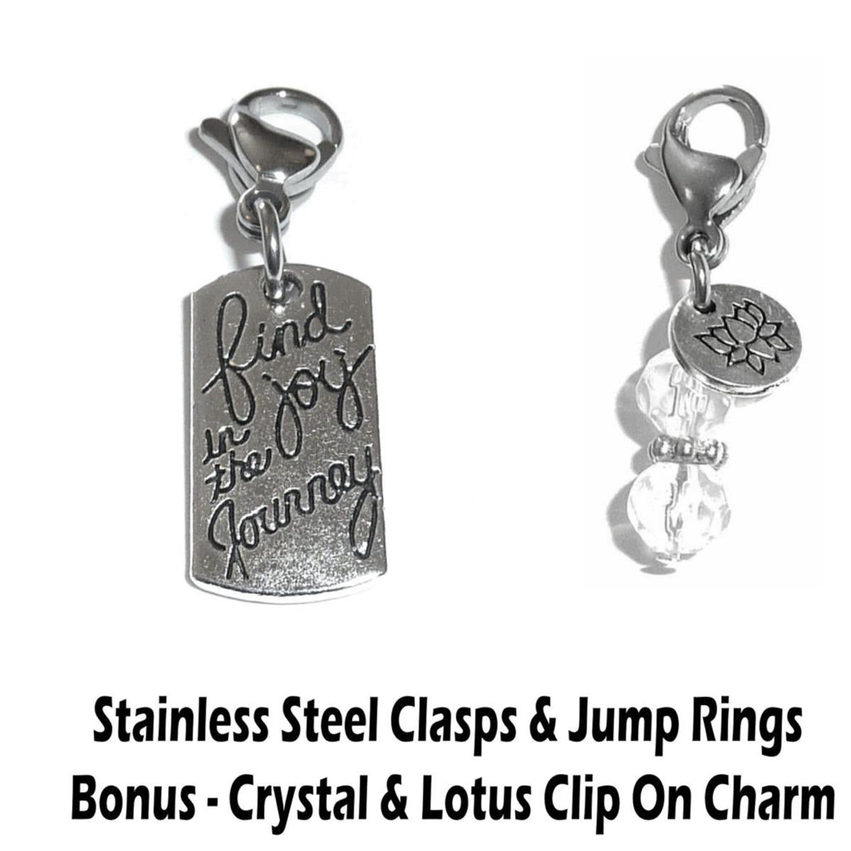 Find Joy In The Journey Clip On Charms - Inspirational Charms Clip On Anywhere