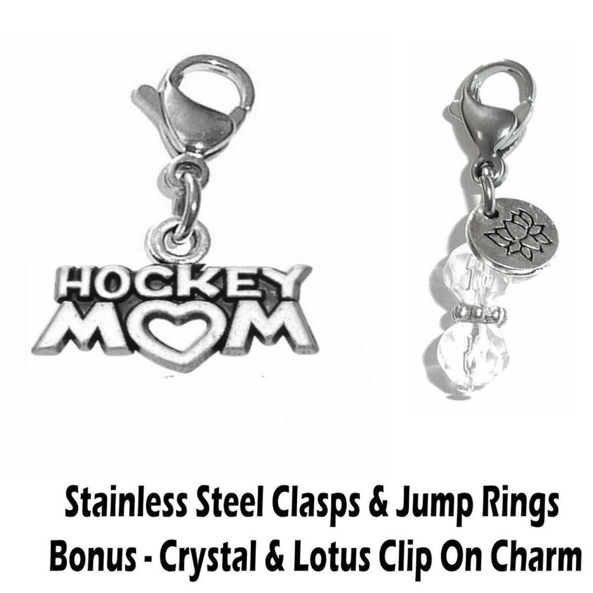 Hockey Mom Clip On Charm - Sports Charms Clip On Anywhere