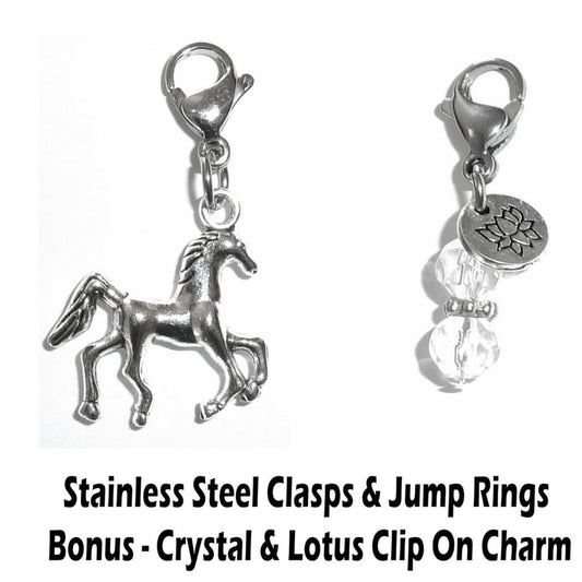 Horse Clip On Charm - Animal Charms Clip On Anywhere