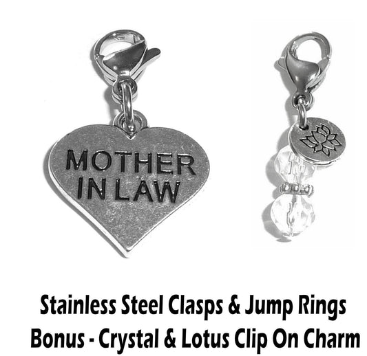 Mother In Law Clip On Charm - Family Charms Clip On Anywhere