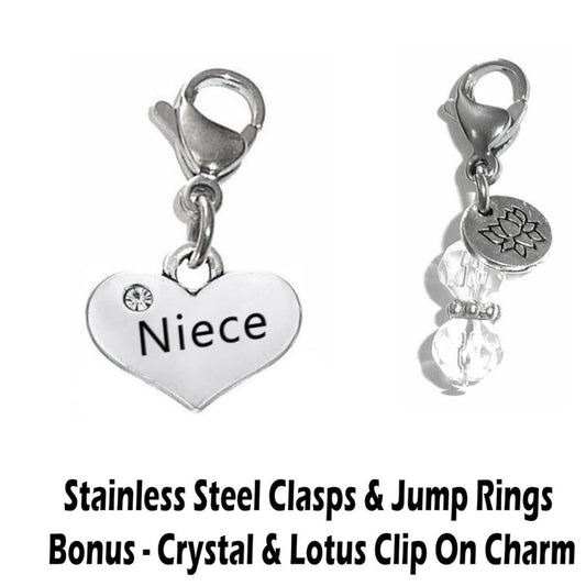 Niece Clip On Charm - Family Charms Clip On Anywhere