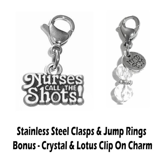 Nurses Call The Shots Clip On Charms - Whimsical Charms Clip On Anywhere