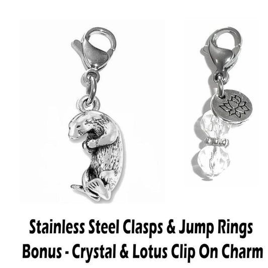 Otter Clip On Charm - Animal Charms Clip On Anywhere