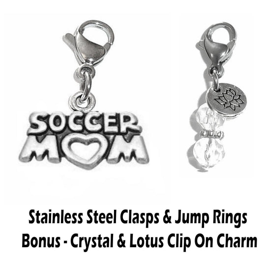 Soccer Mom Clip On Charm - Sports Charms Clip On Anywhere