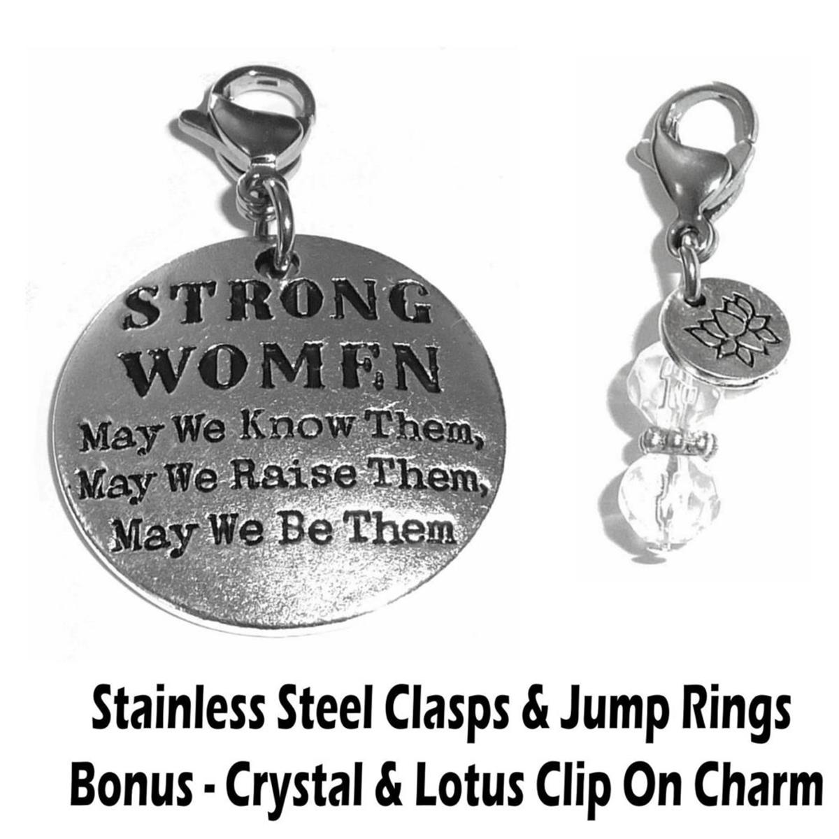 Strong Women Clip On Charms - Inspirational Charms Clip On Anywhere