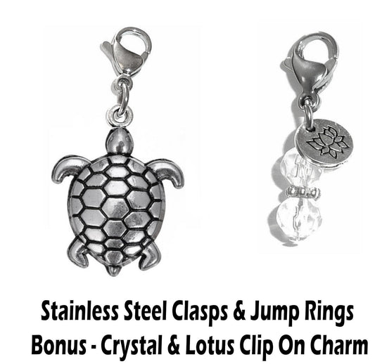 Turtle Clip On Charm - Animal Charms Clip On Anywhere