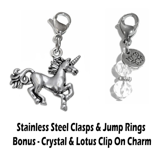 Unicorn Clip On Charm - Animal Charms Clip On Anywhere