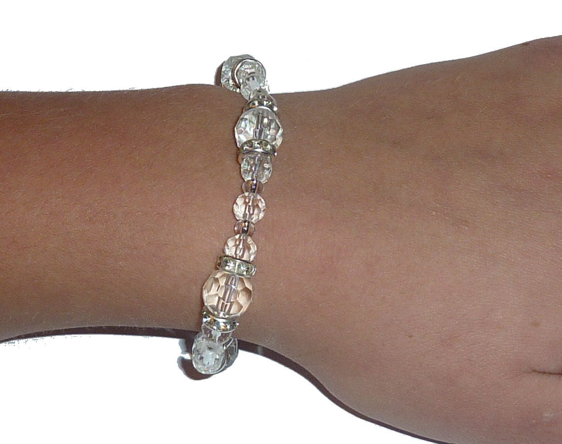 Love Between A Mother And Daughter Crystal Charm Bracelet - Crystal Stretch Bracelet