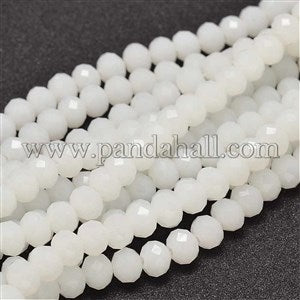 Artistic Beads 8x6mm Abacus Beads - White - 1 strand 68 beads