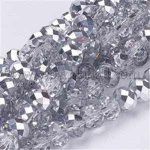 Artistic Beads 8x6mm Abacus Beads - Silver - 1 strand 68 beads