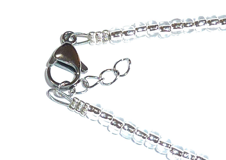 Silver Non- Breakaway Women's Unique Artistic Beaded Lanyard Strong for ID Badge Card Holder Teacher Cruise Keys Keychain Cell Phone