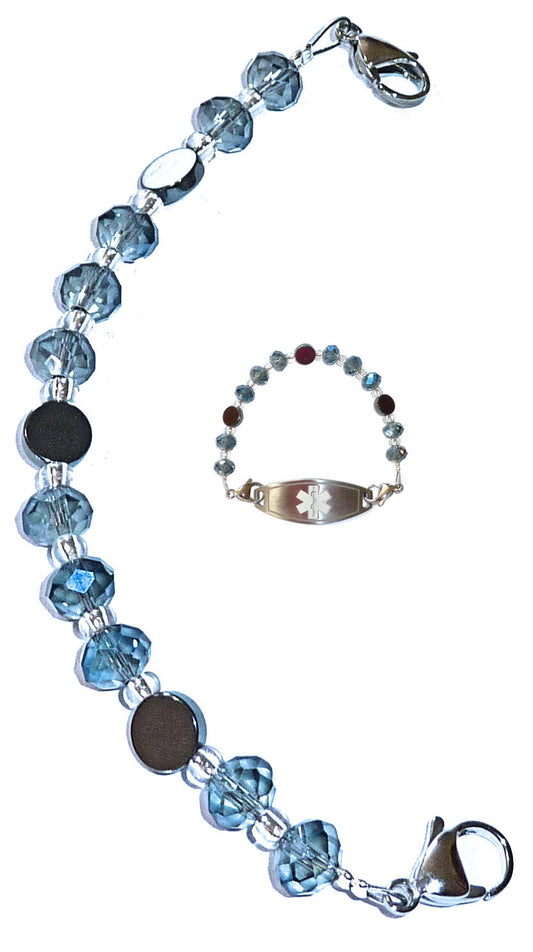 Artistic Blue Medical Alert ID Replacement Bracelet
