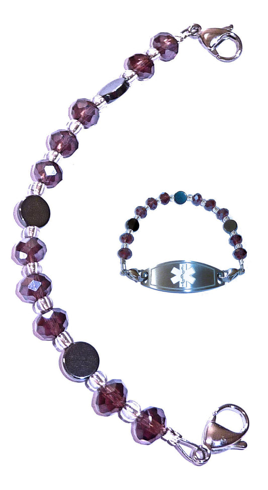 Artistic Purple Medical Alert ID Replacement Bracelet
