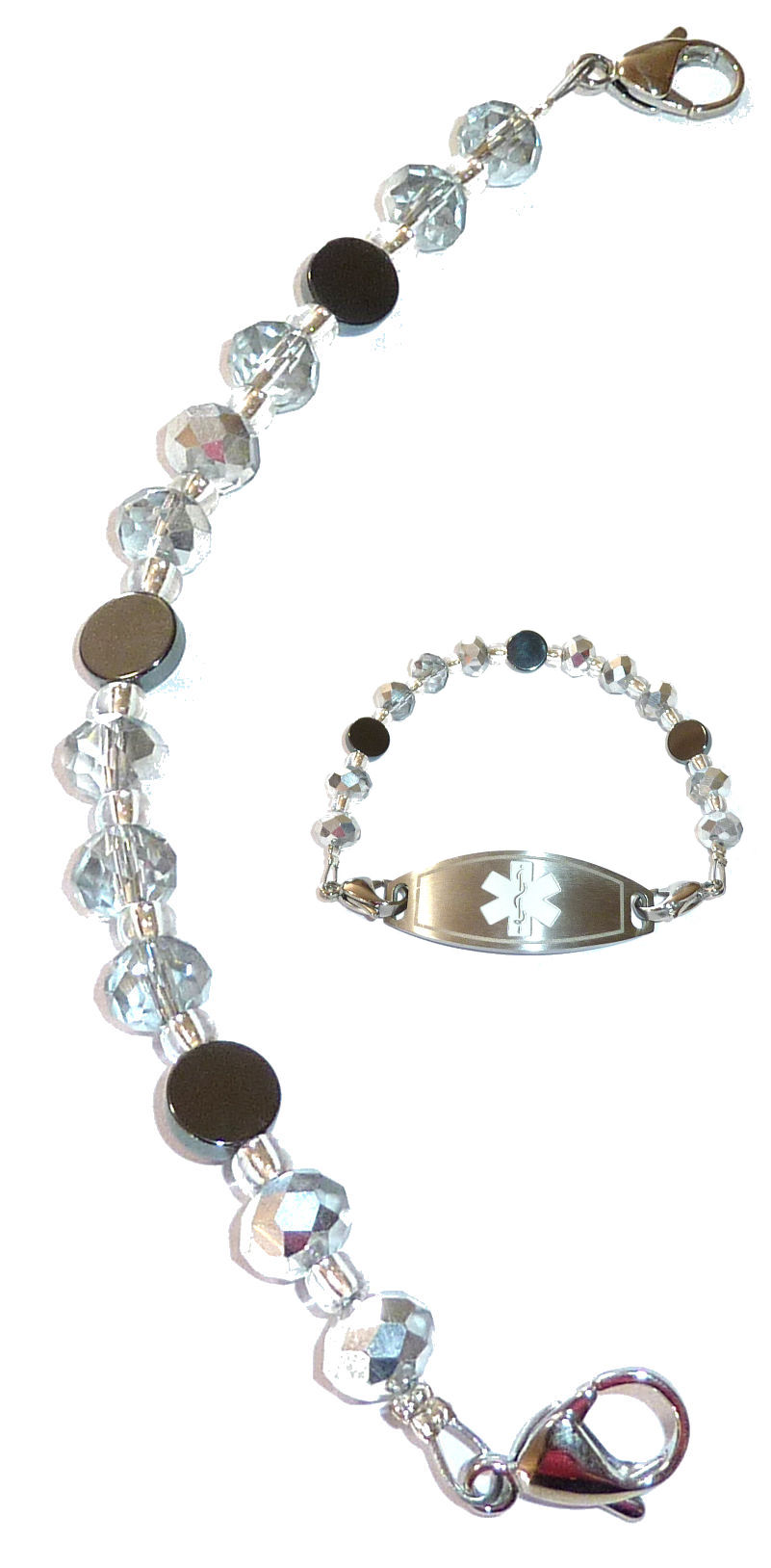 Artistic Silver Medical Alert ID Replacement Bracelet