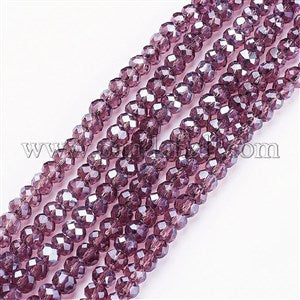 Artistic Beads 8x6mm Abacus Beads - Purple - 1 strand 68 beads