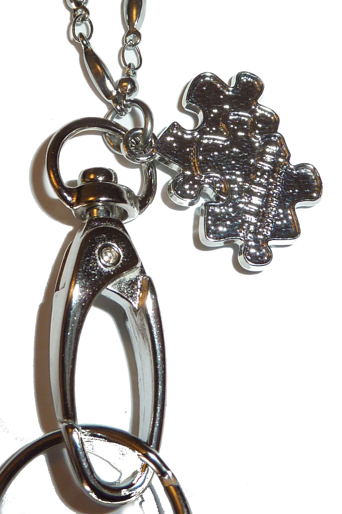 Autism Awareness Stainless Steel Fashion Women's Lanyard 34" Non Breakaway