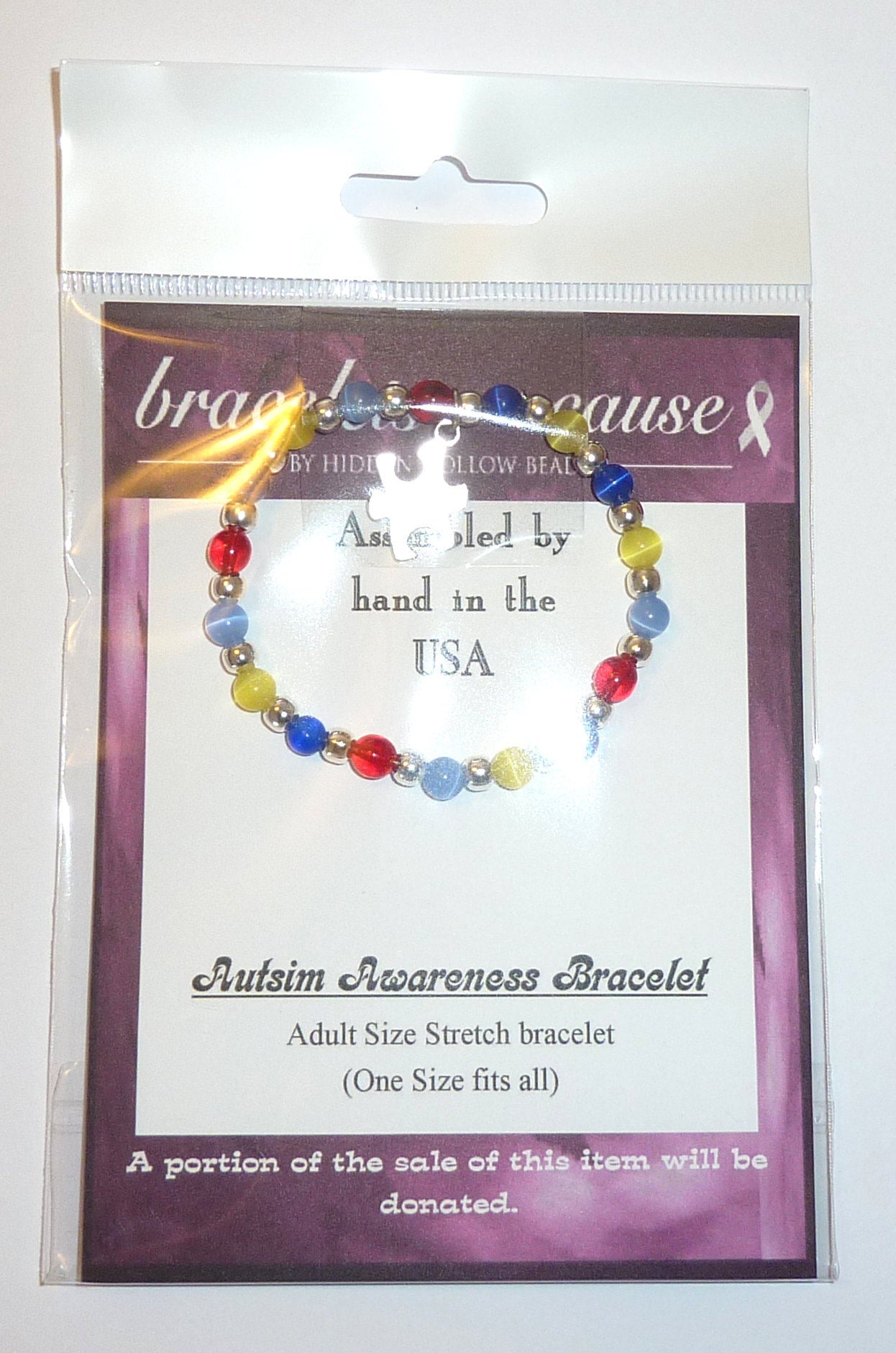 Autism Awareness Bracelet Stretch -6mm