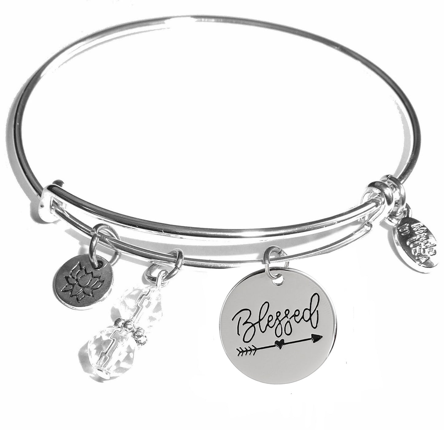 Blessed - Message Bangle Bracelet - Expandable Wire Bracelet – Comes in a gift box