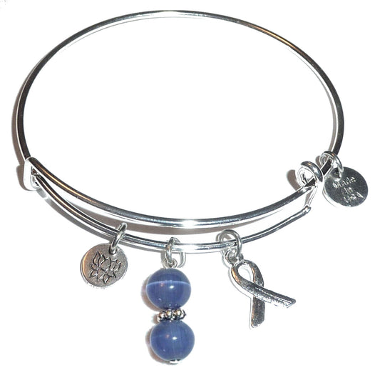 Periwinkle (Stomach cancer) Hope for the Cure Bangle Bracelet -Expandable Wire Bracelet– Comes in a gift box