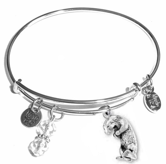 Otter - Message Bangle Bracelet - Expandable Wire Bracelet– Comes in a gift box