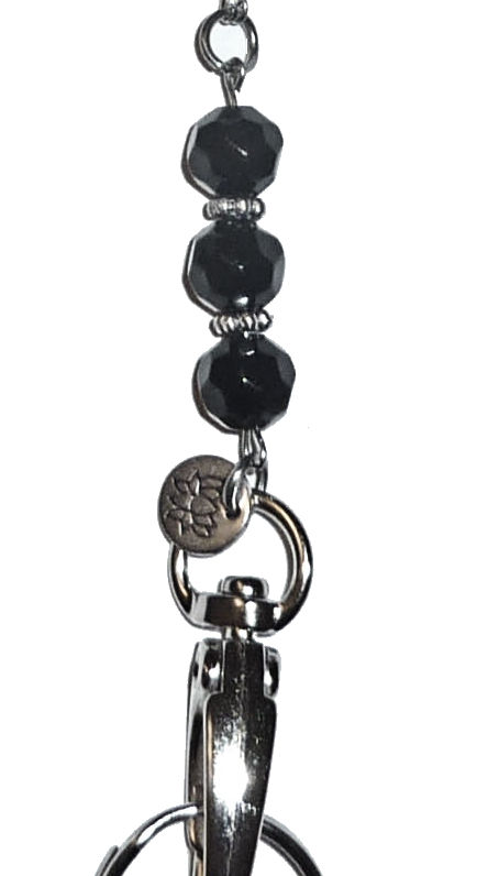 Black Beaded Chain Lanyard - ID Badge Holder (Non Breakaway - Stronger)