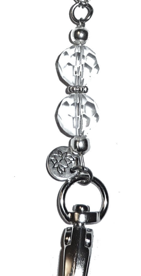 Crystal Beaded Chain Lanyard - ID Badge Holder (Magnetic Breakaway - Safer)