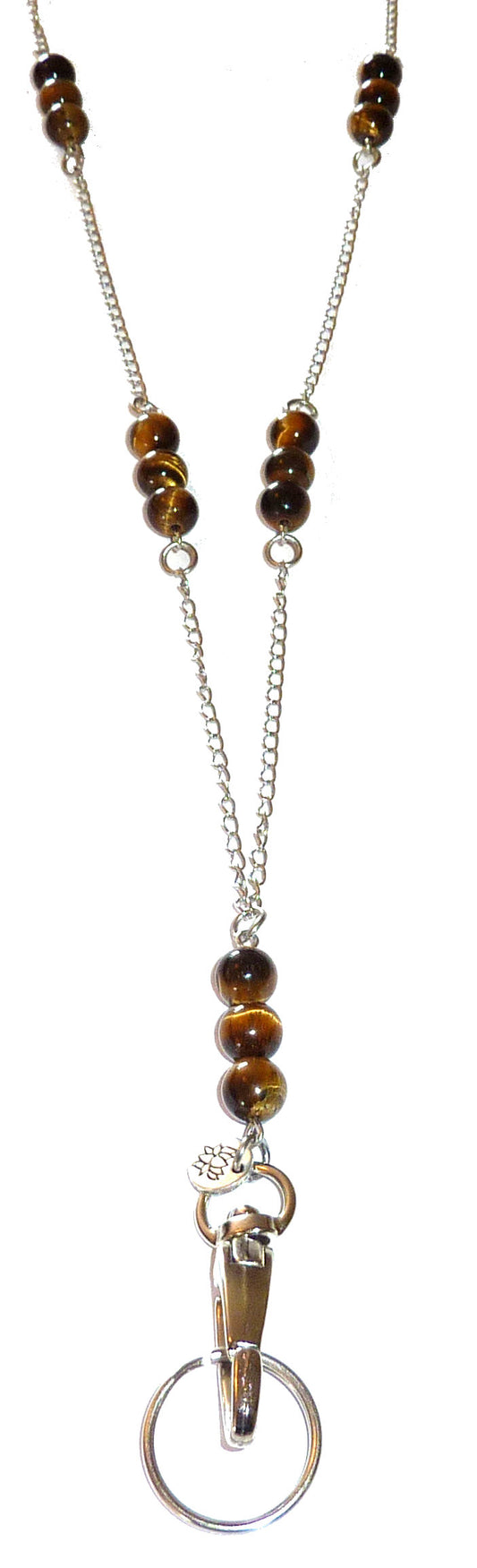 Tigers Eye Beaded Chain Lanyard - ID Badge Holder (Non Breakaway - Stronger)