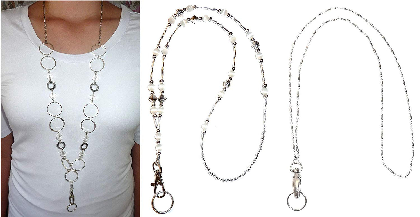 Pack of 3 of Women's Fashion Jewelry Necklace Lanyard - Best Sellers - Non Breakaway