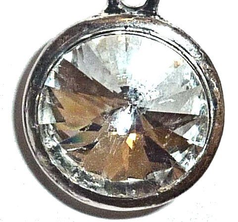 20mm Pewter Silver Tone charm - Birthstone April