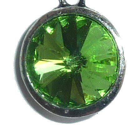 20mm Pewter Silver Tone charm - Birthstone August