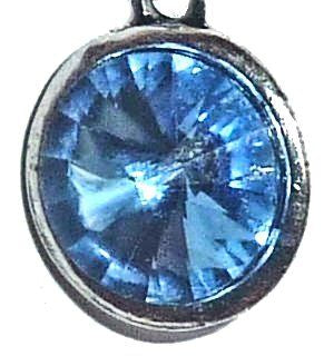 20mm Pewter Silver Tone charm - Birthstone December