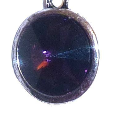 20mm Pewter Silver Tone charm - Birthstone February
