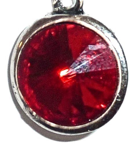 20mm Pewter Silver Tone charm - Birthstone January and July