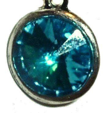 20mm Pewter Silver Tone charm - Birthstone March
