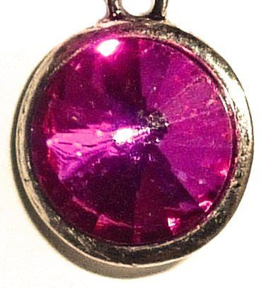 20mm Pewter Silver Tone charm - Birthstone October