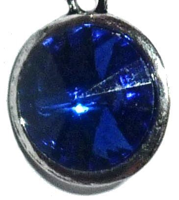 20mm Pewter Silver Tone charm - Birthstone September