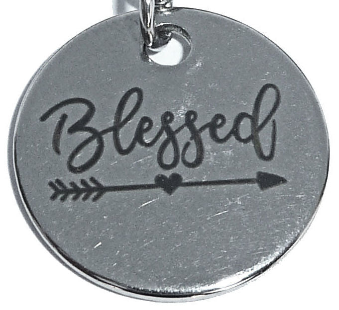 Stainless Steel charm - Blessed