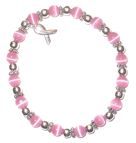 Stretchy Packaged Breast Cancer Awareness Bracelet- 6mm