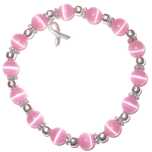 Stretchy Packaged Breast Cancer Awareness Bracelet- 8mm