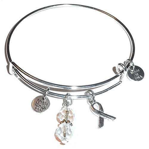 Plain (Multi Cancer Awareness) Hope for the Cure Bangle Bracelet -Expandable Wire Bracelet– Comes in a gift box