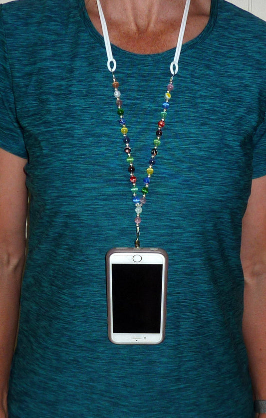 Beaded Cell Phone Lanyard - Silicone Strap