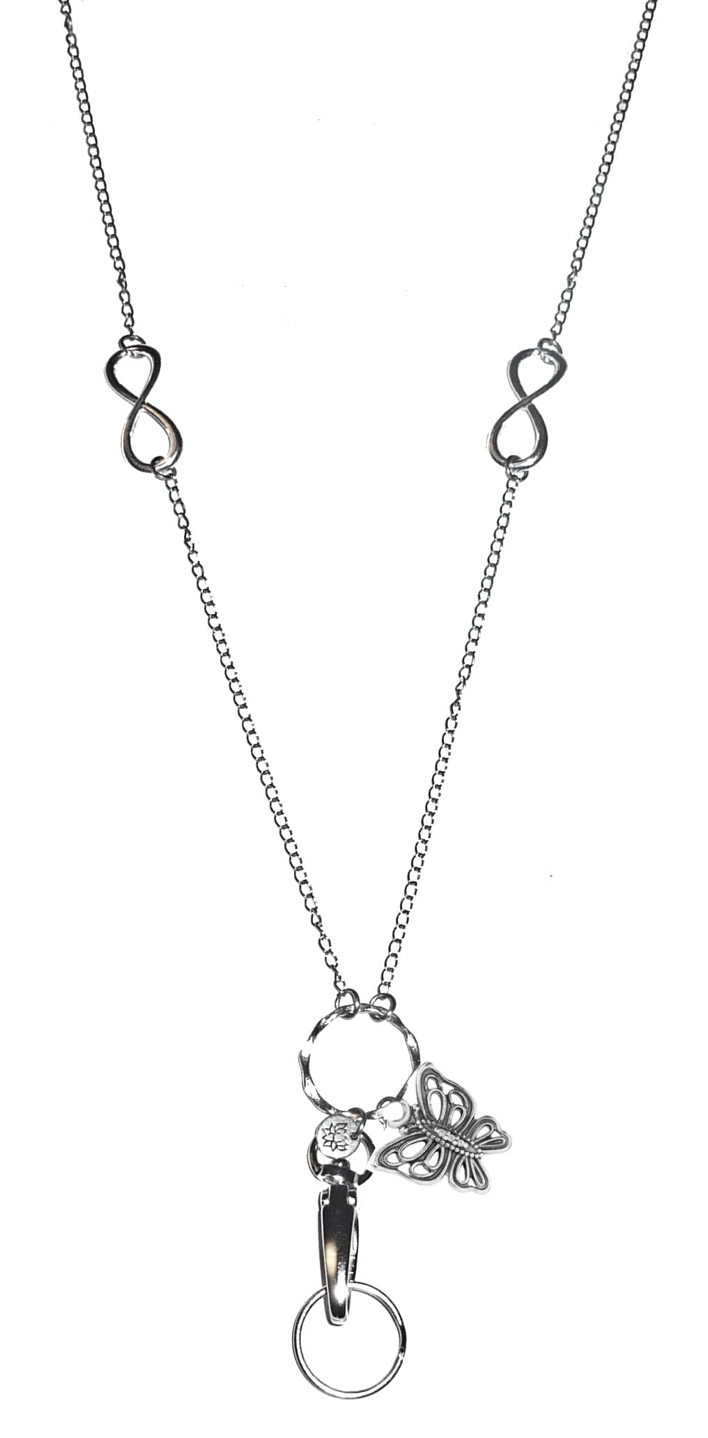 Butterfly - Charm Lanyard Stainless Steel Fashion Women's Lanyard 34" With Lobster Clasp