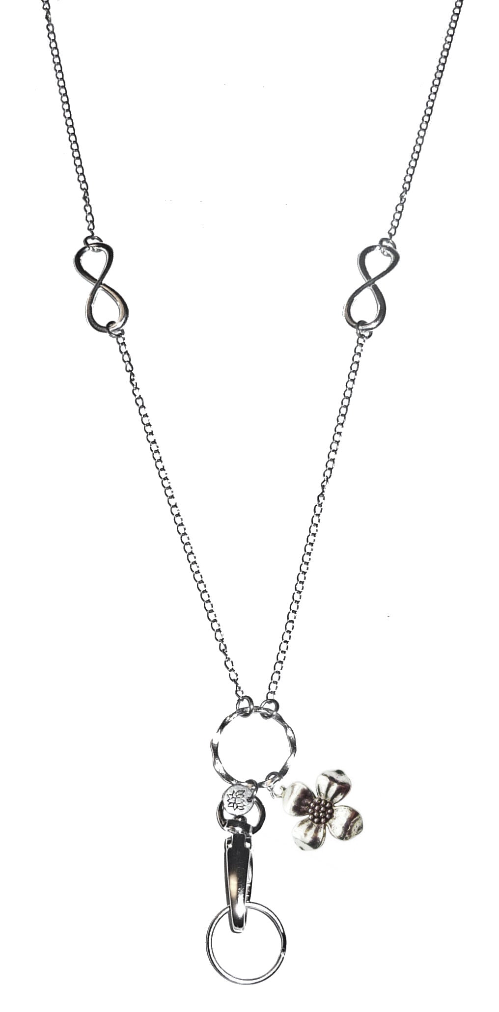 Flower - Charm Lanyard Stainless Steel Fashion Women's Lanyard 34" With Lobster Clasp