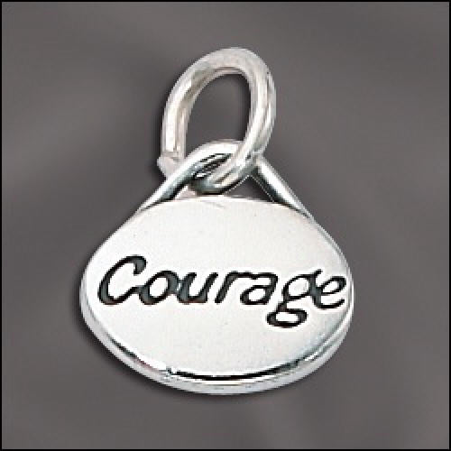 COURAGE  Message Charm .925 Sterling Silver