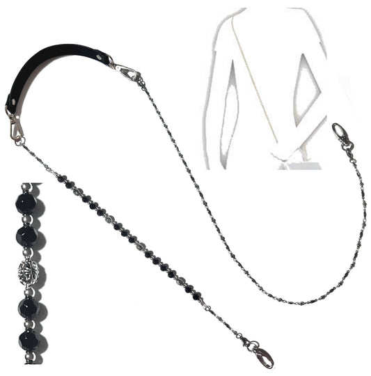 Black Beaded - Women's Crossbody Beaded Adjustable Strap Lightweight Cell Phone Wallet Handbag Purse Fashion Strong 51"