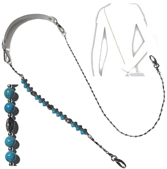 Turquoise Beaded - Women's Crossbody Beaded Adjustable Strap Lightweight Cell Phone Wallet Handbag Purse Fashion Strong 51"