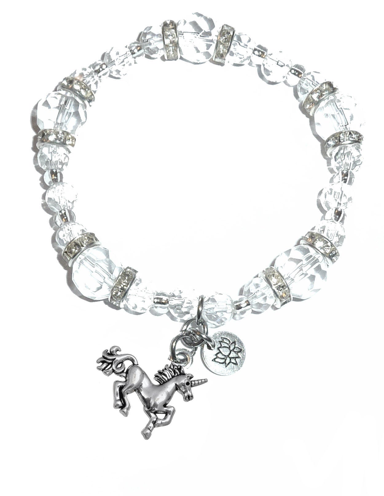 Unicorn Charm Bracelet - Crystal Stretch