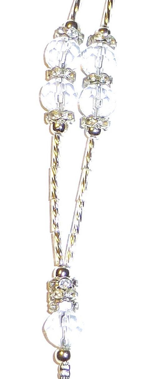 #209 Magnetic Breakaway Clasp - Crystal Women's Fashion Beaded Lanyard, 34" Jewelry Lanyard for ID Badge Holder and Keys